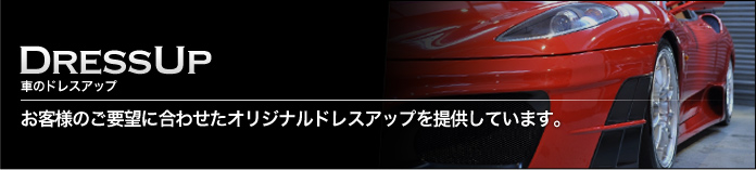 お客様のご要望に合わせたオリジナルドレスアップを提供しています。